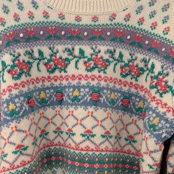 Susan Bristol Cream Multicolor Patterned Sweater - Picture 3 of 5